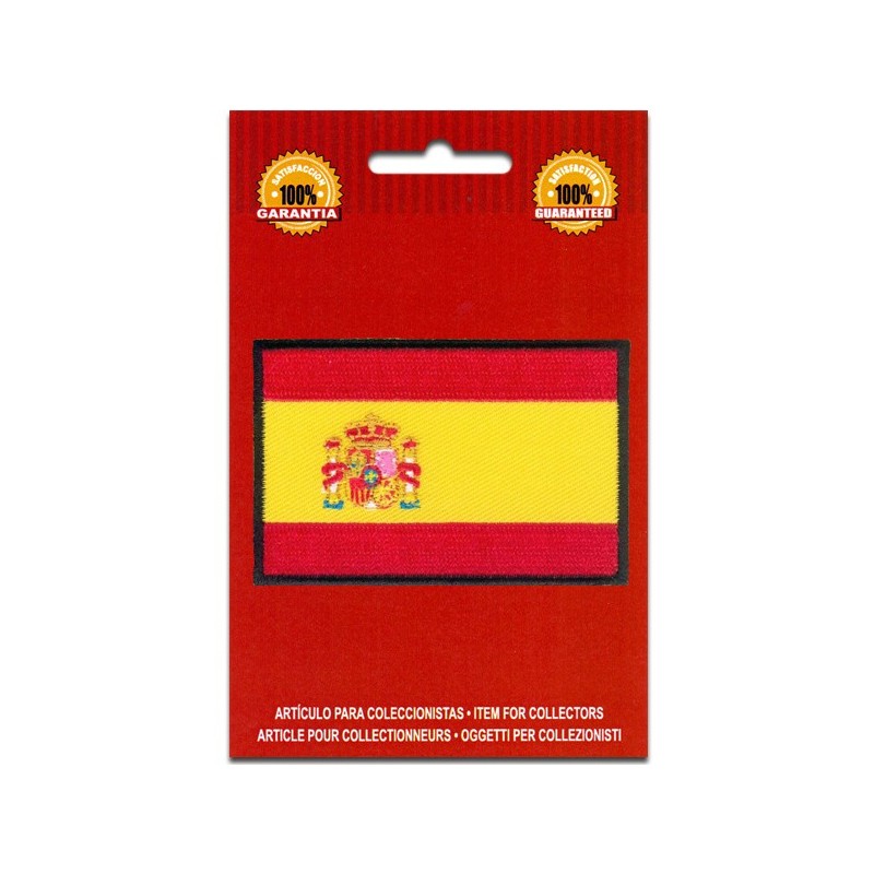 Iron On Embroidered Flag Spain with Shield