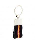 Metal Keychain Flag Spain Dark Blue