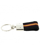 Metal Keychain Flag Spain Dark Blue