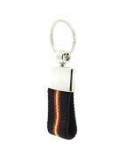 Metal Keychain Flag Spain Dark Blue